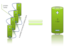 Batteries in a parallel array Batteries in a parallel array