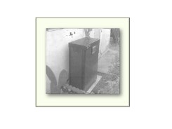 Safe outdoor battery storage using a lockable metal cabinet