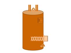 A typical solar thermal storage tank with an internal heat exchanger